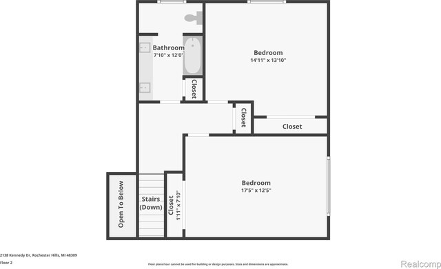 2138 Kennedy Dr, Rochester Hills, MI 48309 - view of room layout
