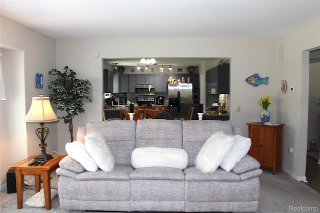 14361 Blue Heron Dr, Fenton, MI 48430 - living area with light carpet and baseboards