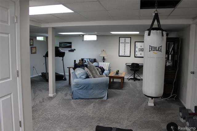 14361 Blue Heron Dr, Fenton, MI 48430 - carpeted living room with baseboards