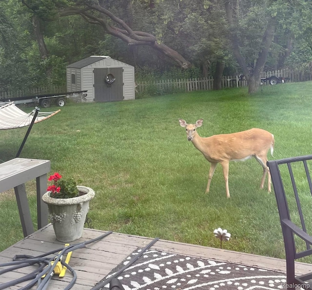14361 Blue Heron Dr, Fenton, MI 48430 - view of grassy yard with a shed
