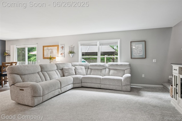 1123 Tartan Ln, Walled Lake, MI 48390 - living room with carpet and baseboards