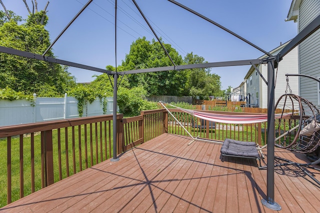 4315 Knollcrest Dr, Ann Arbor, MI 48108 - wooden terrace featuring a fenced backyard
