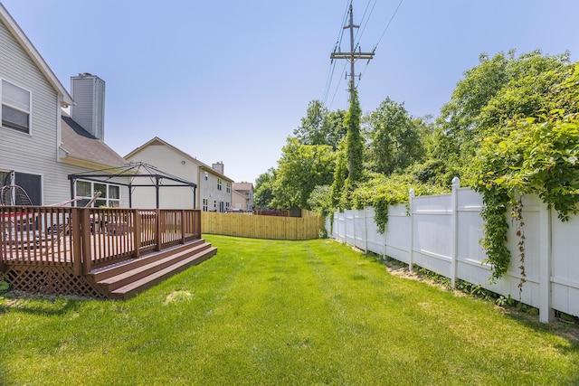 4315 Knollcrest Dr, Ann Arbor, MI 48108 - fenced backyard with a gazebo and a deck