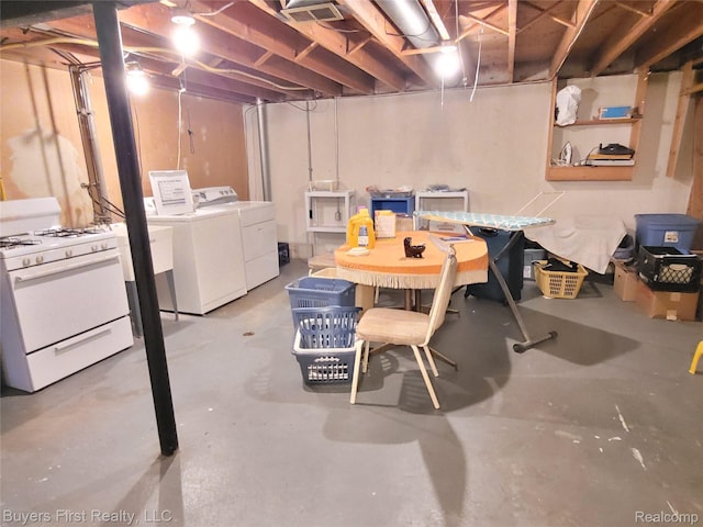 26001 Harding Sq, Oak Park, MI 48237 - unfinished basement with separate washer and dryer