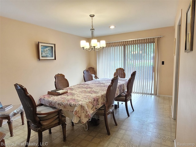 26001 Harding Sq, Oak Park, MI 48237 - dining space featuring a chandelier, light flooring, and recessed lighting