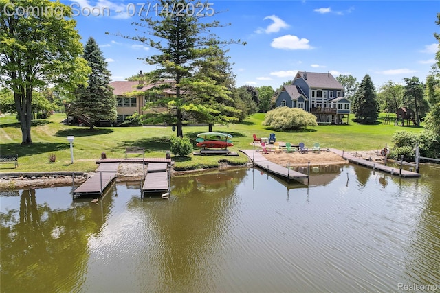 2985 Dana Pointe Dr, Pinckney, MI 48169 - dock with a water view and a yard