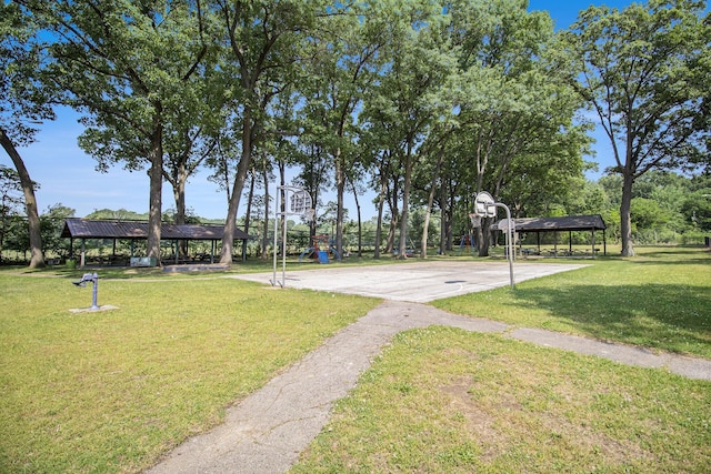 2256 Moulder Dr, Niles, MI 49120 - view of community featuring community basketball court, a gazebo, a yard, and a detached carport