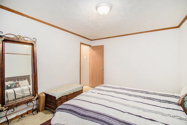 2256 Moulder Dr, Niles, MI 49120 - bedroom featuring light carpet, crown molding, and a textured ceiling