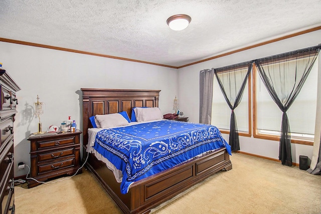2256 Moulder Dr, Niles, MI 49120 - bedroom with light carpet, ornamental molding, and a textured ceiling