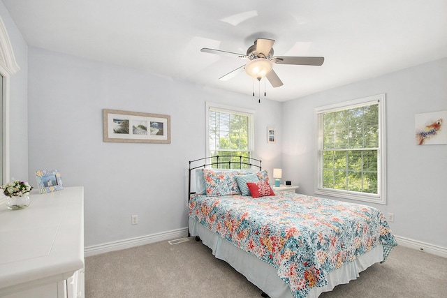 7251 Beverly Dr, South Haven, MI 49090 - bedroom featuring light carpet and ceiling fan