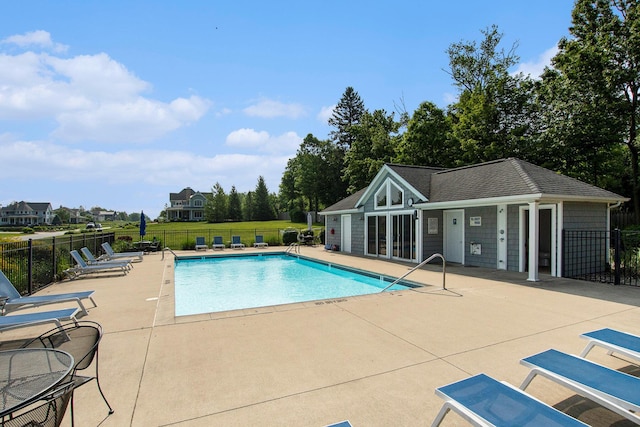 7251 Beverly Dr, South Haven, MI 49090 - community pool with a patio and an outdoor structure