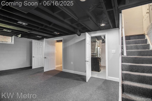 18504 Sussex St, Detroit, MI 48235 - finished basement featuring stairway and carpet floors
