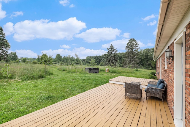 8175 Chamberlin Rd, Dexter, MI 48130 - wooden deck featuring a view of countryside and a yard