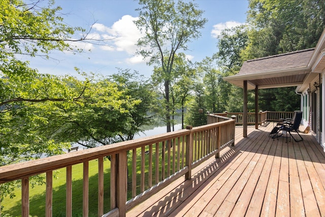 6860 Ashley Ave NE, Belding, MI 48809 - deck featuring a yard and a water view