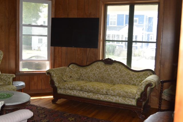 517 Winchester Ave, Saint Joseph, MI 49085 - living area with wood finished floors and wooden walls