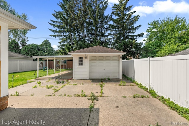 17090 Collinson Ave, Eastpointe, MI 48021 - garage with a garage and concrete driveway