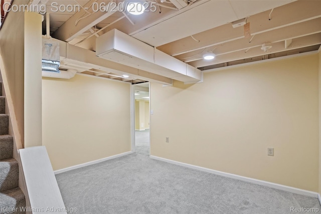 34030 Hampshire St, Livonia, MI 48154 - finished below grade area with carpet and stairs