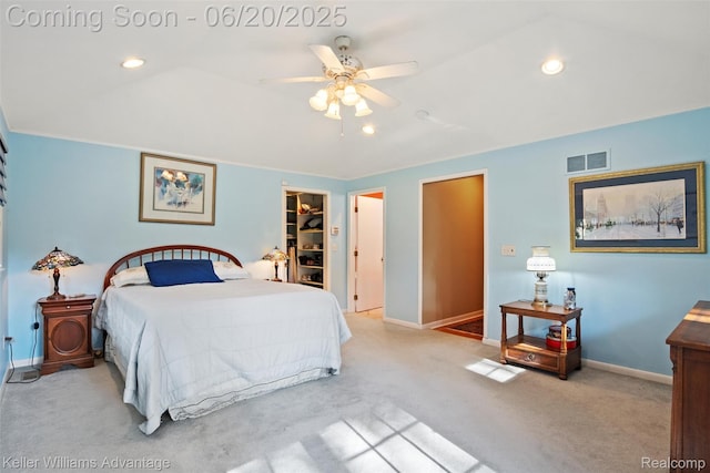 34030 Hampshire St, Livonia, MI 48154 - bedroom with carpet flooring, recessed lighting, and ceiling fan