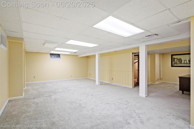 34030 Hampshire St, Livonia, MI 48154 - finished below grade area featuring light carpet and a drop ceiling