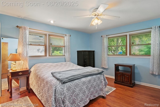 34030 Hampshire St, Livonia, MI 48154 - bedroom featuring wood finished floors and a ceiling fan