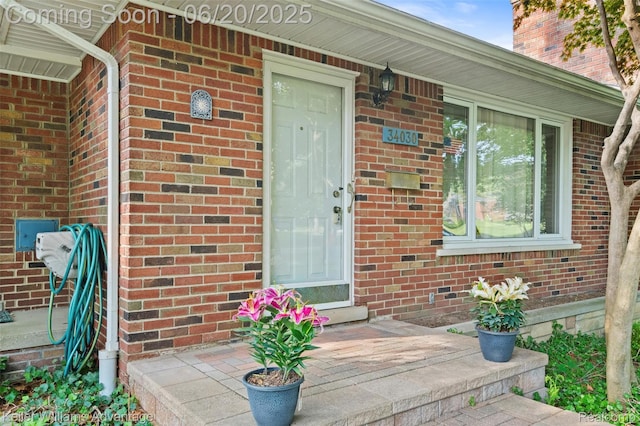 34030 Hampshire St, Livonia, MI 48154 - property entrance featuring brick siding