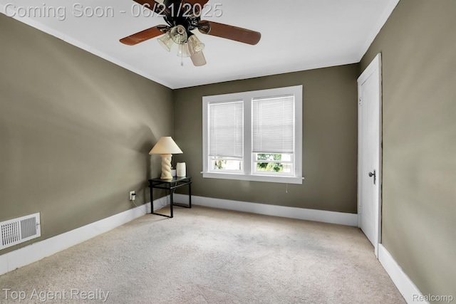 136 Alice Ave, Bloomfield Hills, MI 48302 - carpeted spare room with crown molding and ceiling fan