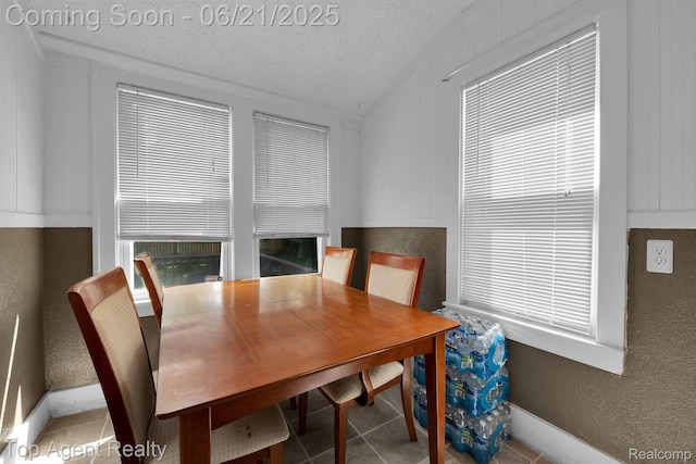 136 Alice Ave, Bloomfield Hills, MI 48302 - tiled dining room with a textured ceiling and baseboards