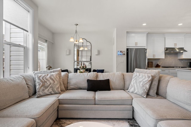 2949 Aughton Rd, Ann Arbor, MI 48105 - living room with a chandelier and recessed lighting