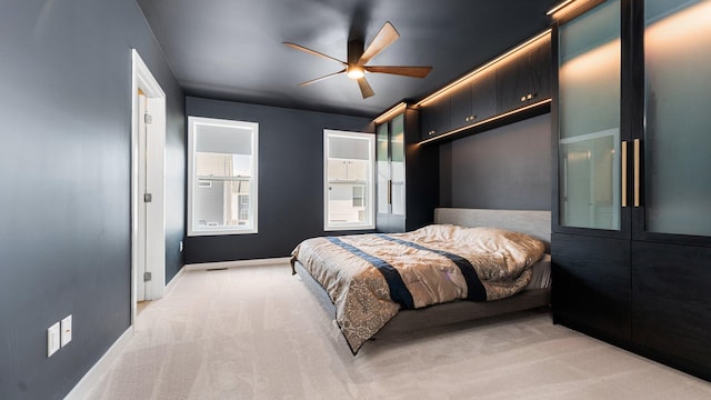 2949 Aughton Rd, Ann Arbor, MI 48105 - bedroom featuring light carpet and ceiling fan