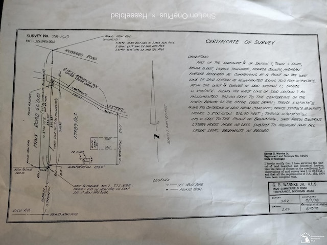 15000 Minx Rd, Monroe, MI 48161 - survey map / technical document