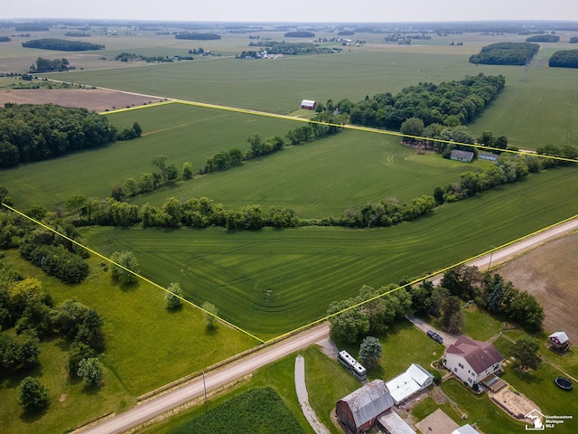 15000 Minx Rd, Monroe, MI 48161 - aerial view of sparsely populated area with property boundaries highlighted and rows of crops