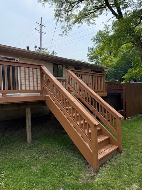5496 Elizabeth Lake Rd, Waterford, MI 48327 - wooden deck featuring stairs