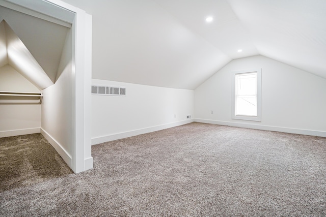 21611 Conners Ave, Warren, MI 48091 - additional living space featuring carpet, vaulted ceiling, and recessed lighting