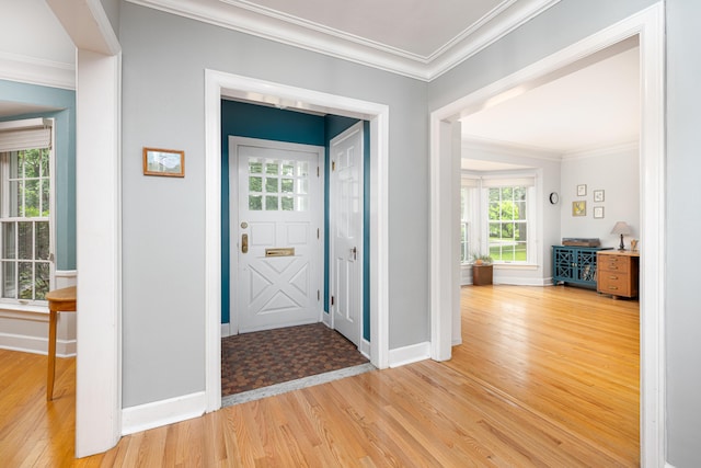 1208 Whittier Rd, Ypsilanti, MI 48197 - entrance foyer with light wood-style floors and crown molding