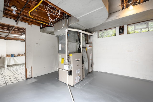 1208 Whittier Rd, Ypsilanti, MI 48197 - below grade area featuring heating unit and gas water heater