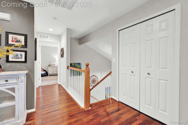 3581 Oakmonte Blvd Unit 60, Rochester, MI 48306 - hall with an upstairs landing, wood finished floors, and recessed lighting
