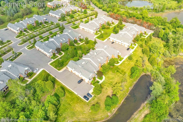 3581 Oakmonte Blvd Unit 60, Rochester, MI 48306 - aerial perspective of suburban area featuring a large body of water