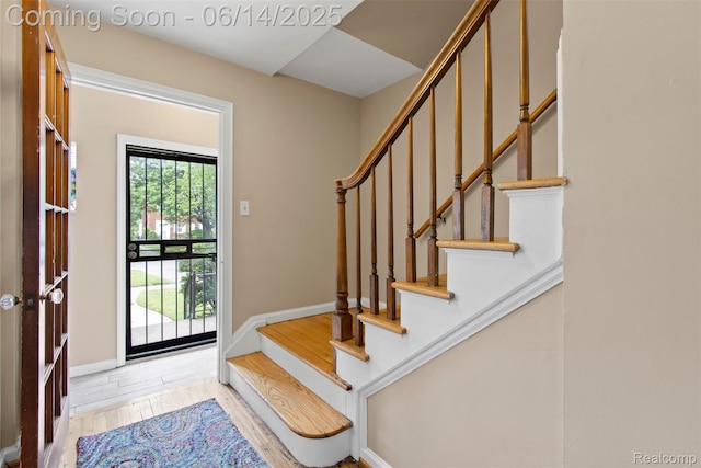 16136 Whitcomb St, Detroit, MI 48235 - entrance foyer featuring wood finished floors and stairway