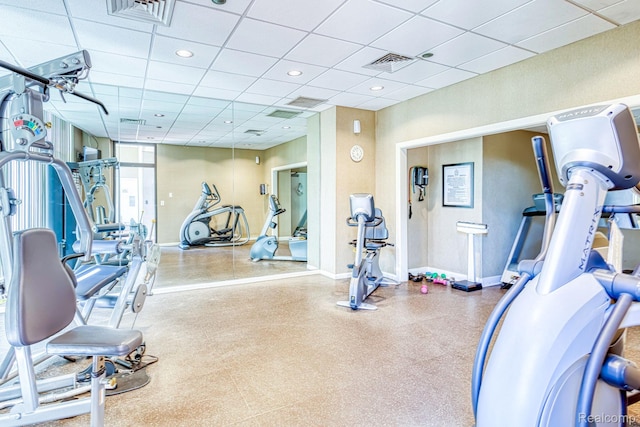 5000 Town Ctr Unit 2001, Southfield, MI 48075 - gym featuring a paneled ceiling