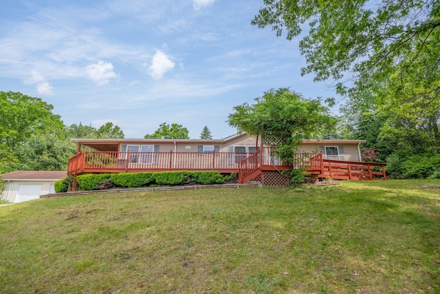 19275 N Coates Hwy, Brethren, MI 49619 - back of property with a deck and a yard