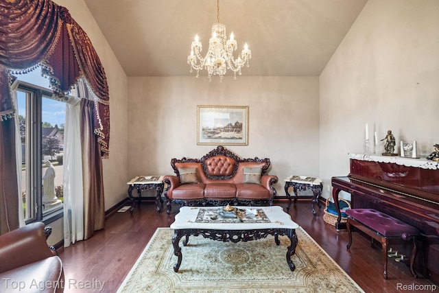 13205 Van Pamel Dr, Shelby Twp, MI 48315 - living area with a chandelier and wood finished floors