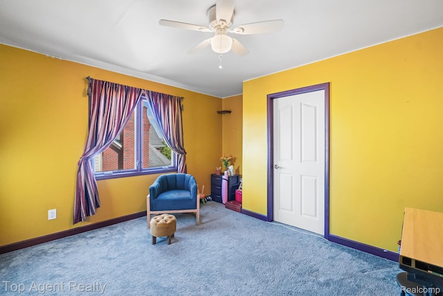 13205 Van Pamel Dr, Shelby Twp, MI 48315 - sitting room with carpet floors and ceiling fan