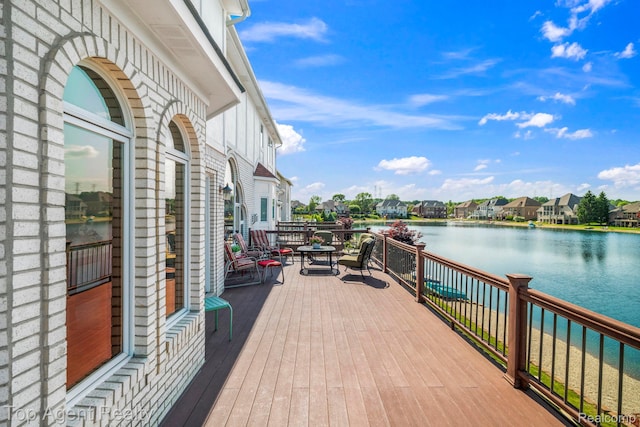 13205 Van Pamel Dr, Shelby Twp, MI 48315 - deck featuring a water view and a residential view