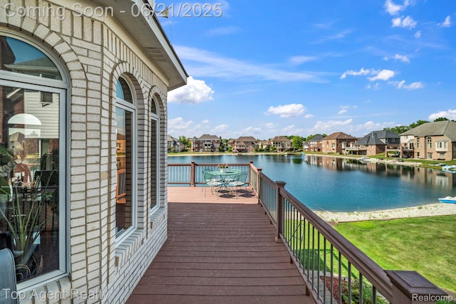 13205 Van Pamel Dr, Shelby Twp, MI 48315 - wooden terrace featuring a residential view and a water view