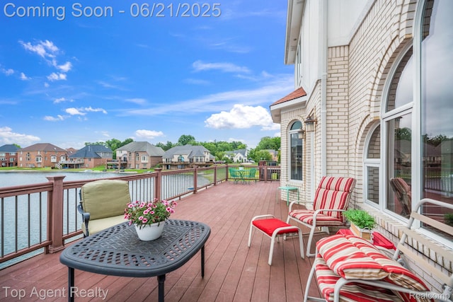 13205 Van Pamel Dr, Shelby Twp, MI 48315 - wooden deck featuring a residential view and a water view