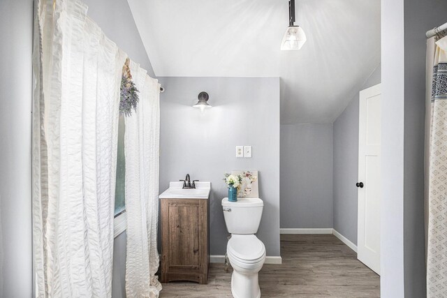 106 E Mechanic St, Yale, MI 48097 - full bathroom featuring vaulted ceiling, wood finished floors, and vanity