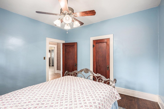 106 E Mechanic St, Yale, MI 48097 - bedroom featuring wood finished floors and a ceiling fan