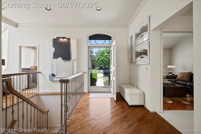 22025 Orchard Way, Beverly Hills, MI 48025 - entryway with crown molding and wood finished floors