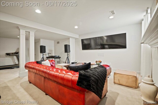 22025 Orchard Way, Beverly Hills, MI 48025 - carpeted living area with recessed lighting