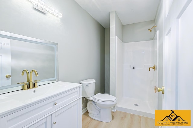 3973 W Harrison Rd, Hart, MI 49420 - bathroom featuring wood finished floors, vanity, and a shower